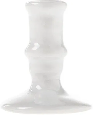 Imagen del producto de Soporte cerámico para velas delgadas – Portavelas hechos a mano – Soporte resistente para velas – Portavelas para velas estrechas – Decoración para sala de estar (Blanco clásico, 1)