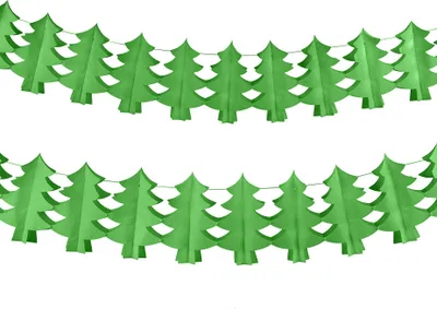 Image de Guirlande de sapin en papier ignifugé vert 4,5 m - taille unique