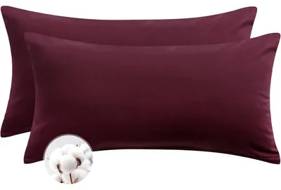 Produktbild von Kissenbezug 40 x 80 cm Baumwolle 2er Set Rot mit Reißverschluss