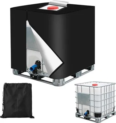 Productafbeelding van Famanu IBC-tankafdekking, 1000 liter, 420D, waterdicht, zwart - met UV-bescherming
