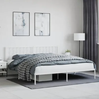 Obrázek produktu pro Maison Exclusive - Postel s čelem z kovu, bílá, 193 x 203 cm