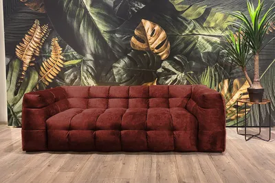 Produktbild von KAWOLA Sofa ROSARIO 4-Sitzer Velvet bordeaux
