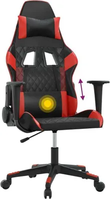 Produktbild von vidaXL Gaming-Stuhl mit Massagefunktion Schwarz und Rot Kunstleder