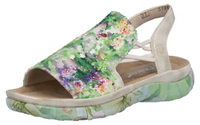 Produktbild von Rieker Damen Sandale Hochfront mit Blumenmuster und Plateausohle 64841, Größe:39 EU, Farbe:Mehrfarbig