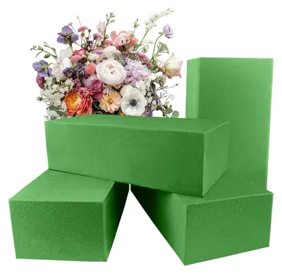 Productafbeelding van Bloemenschuim - Natbloemenschuim voor verse en kunstbloemen - Geschikt voor knutselen en decoreren - 4 stuks, 22,5x10,5x7 cm