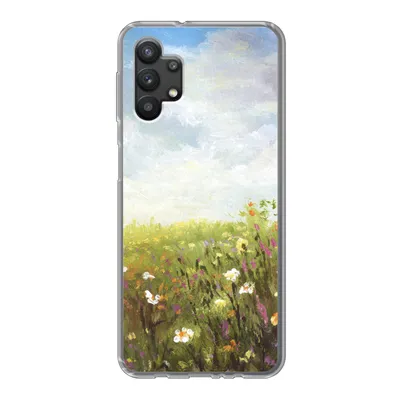 Produktbild von MuchoWow® Handyhülle Schutzhülle Hülle für Samsung Galaxy A32 5G Sommer - Blumen - Ölfarbe Silikon Softcase Handy Hülle - Softcase