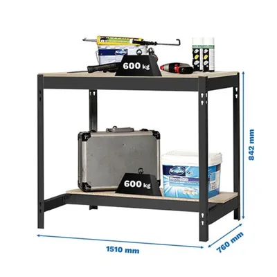 Produktbild von Simonrack Werkbank SIMONWORK anthrazit 151,0 x 76,0 x 84,2 cm
