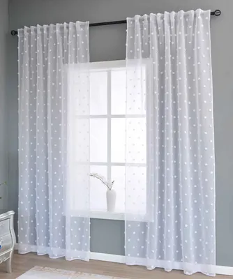 Produktbild von 2 er Set Gardine  HxB 245x145 cm Natur Snowflakes »VALENCIA« Multiband Aufhängung Scherli Transparent Leinen-Optik, 2023400-408S-2