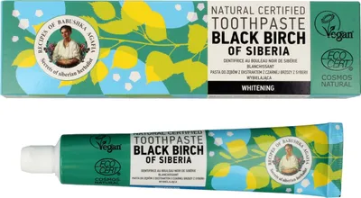 Produktbild von Natürliche sibirische Agafja-Zahnpasta zur Zahnaufhellung aus schwarzer Birke, 1 Stück