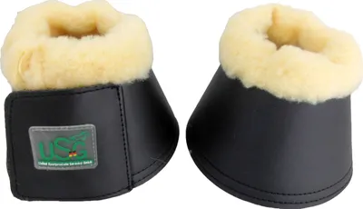 Produktbild von USG Hufglocke 2er Set Hufglocken schwarz Neopren Lammfell doppelklett S M L XL, Größe:S