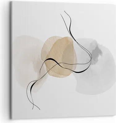 Produktbild von Bild auf Leinwand - Leinwandbild - Einteilig - Abstrakt minimalistisch Aquarell - 60x60cm - Wand Bild - Wanddeko - Wandbilder - Leinwanddruck - Bilder - Wanddekoration - Leinwand bilder - AC60x60-4827