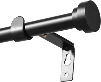 Image de Tringle à rideaux réglable - 67-227 cm - noir - acier inoxydable - convient pour l'intérieur et l'extérieur