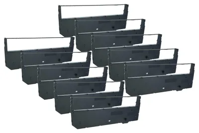 Produktbild von vhbw 10x Farbband Schriftband kompatibel mit Tally Genicom T6092, T6091, T6090, T6141, T6140, T6101, T6100, T6082 Nadeldrucker, Bondrucker - Schwarz