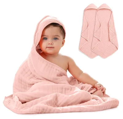 Produktbild von 2-Pack Baby Kapuzen-Musselin Tücher, Ultraweich