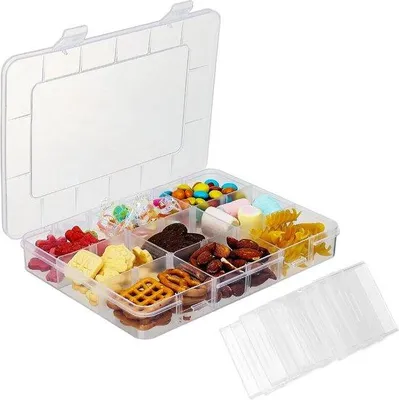 Zdjęcie produktu dla Przezroczyste pudełko do przechowywania o wymiarach 20 x 14,8 cm na przekąski i biżuterię