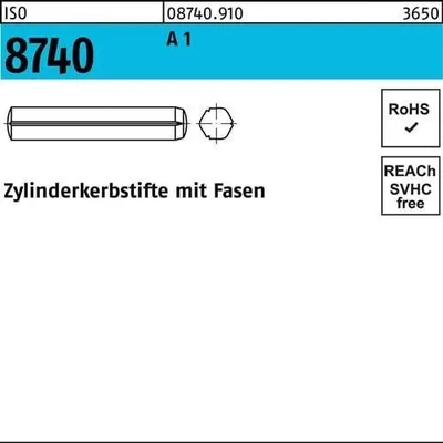 Produktbild von Reyher  Zyl.kerbstifte m. Fase ISO 8740 1.4305 5 x 18 A 1 (100 Stück)