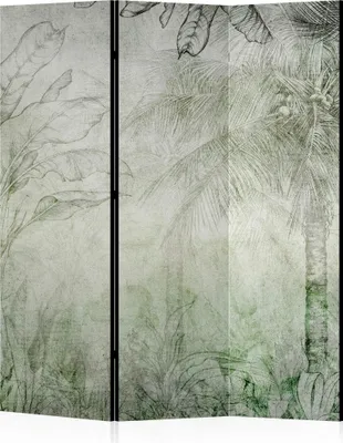 Produktbild von LUMASOUL Paravent einseitiger, Paravent Raumteiler Innen, Blätter Motiv, 135x172 cm