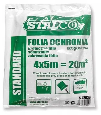 Obrázok produktu pre STALCO Maliarska ochranná fólia STARK 4m x 5m 300g S-47630
