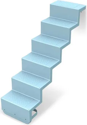 Produktbild von Pooltreppe Eleganz 60 I 5-stufig I Randbefestigung - lang I meerblau