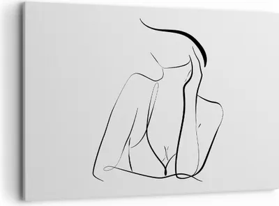 Produktbild von Bild auf Leinwand - Leinwandbild - Einteilig - Frau Linien Minimalismus - 100x70cm - Wand Bild - Wanddeko - Wandbilder - Leinwanddruck - Bilder - Wanddekoration - Leinwand bilder - AA100x70-4488