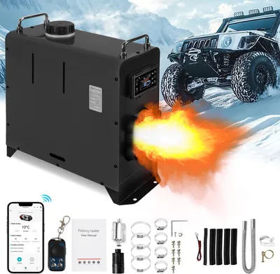 Obrázok produktu pre Bettizia 12/24V DC 8KW bluetooth Diesel Heater Prenosný ohrievač vzduchu Kompaktný 0,32 l/h Prenosný naftový ohrievač, čierny