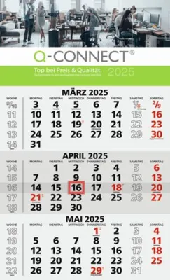Produktbild von Q-CONNECT 70290 Wandkalender 3-Monats-Planer