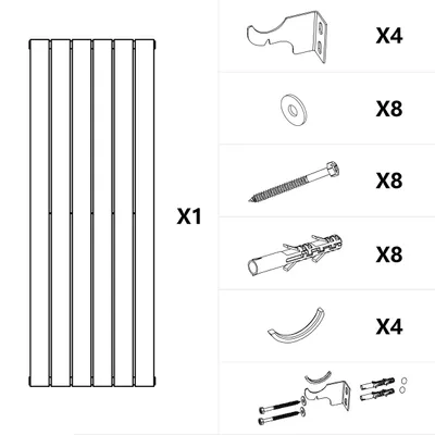 Produktbild von EMKE Heizkörper Vertikal Design Paneelheizkörper 1600x460mm Weiß Einlagig flach Mittelanschluss Heizung SPCC-Stahl, 751 W ohne Heizstab