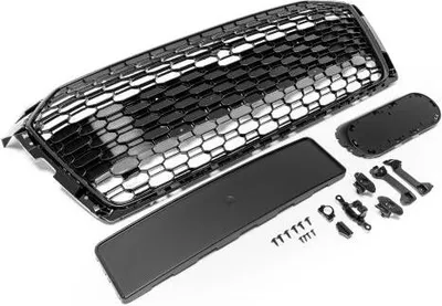 Produktbild von Frontgrill Sport schwarz mit Emblem und Kennzeichenhalter für Audi A5 F5