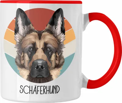 Produktbild von Trendation - Schäferhund Besitzer Tasse Geschenk Lustiger Spruch Geschenkidee Schäferhund Mama Papa (Rot)