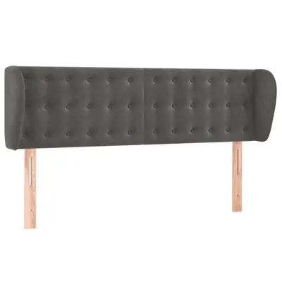 Produktbild von vidaXL Kopfteil mit Ohren Dunkelgrau 147x23x78/88 cm Samt