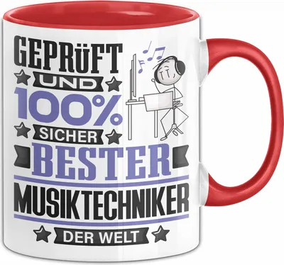 Produktbild von Musiktechniker Geschenk Lustiger Spruch für Musiktechniker Geschenkidee Bester Musiktechniker Der Welt (Rot)