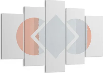 Produktbild von Bild auf Leinwand - Leinwandbild - 5 Teile - Stück Geometrisch Diamant - 150x100cm - Wand Bild - Wanddeko - Wandbilder - Leinwanddruck - Bilder - Wanddekoration - Leinwand bilder - EA150x100-4690