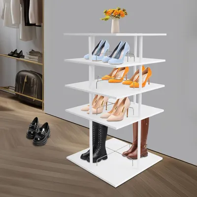 Image de Armoire à chaussures - Rangement à chaussures - Présentoir à chaussures - Tour à chaussures - Rangement pour chaussures - Rotation à 360°