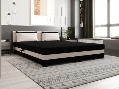 Obrázek produktu pro Kontinentální manželská postel 140x200 ROSIE 13 - černá / ecru