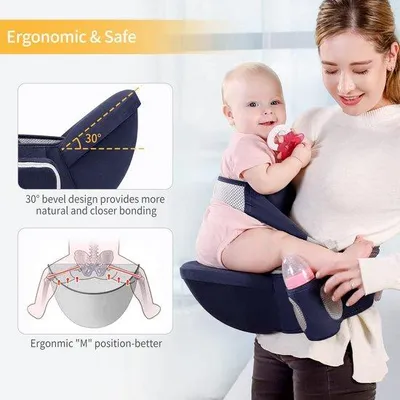 Obrázek produktu pro Ergonomická dětská židlička, prodyšný polštář, bezpečné a pohodlné sezení, pro děti ve věku 4–36 měsíců, tmavě modrá