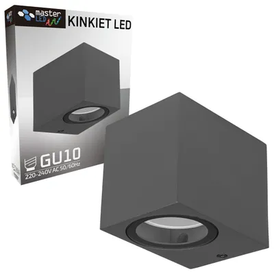 Produktbild von MasterLED Wandleuchte Außen GU10 Grau Aluminium kompakt Wandlampe modern Fassadenleuchte