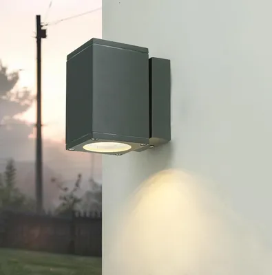 Obrázek produktu pro Malé venkovní světlo antracit IP54 hranaté H: 13,7 cm E27 odolné proti povětrnostním vlivům nástěnné svítidlo dům balkon