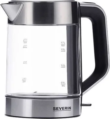 Productafbeelding van SEVERIN WK 3420 waterkoker - 1,7 liter, glas/roestvrij staal/zwart