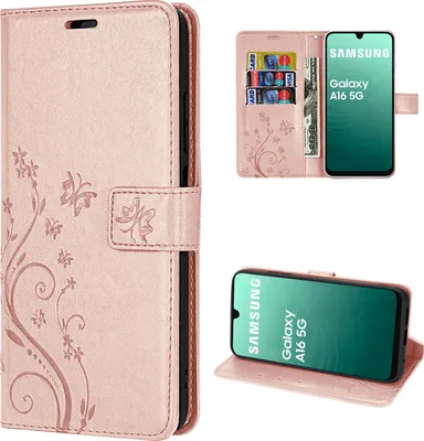Produktbild von Handy Tasche für Samsung Galaxy A16 5G Hülle Handyhülle Klapphülle Wallet Case Rosegold