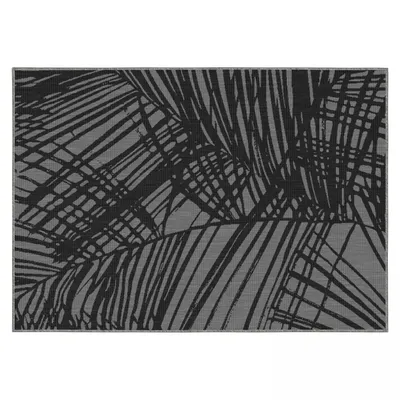 Produktbild von Outdoor-Teppich aus Polypropylen 120 x 170 cm schwarz - Oviala Palmio