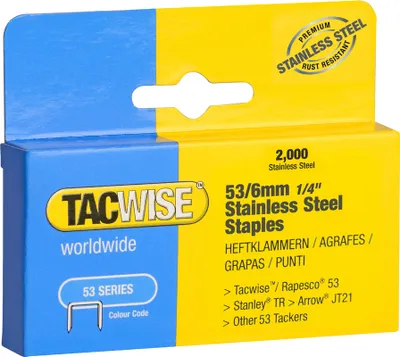 Produktbild von TACWISE Heftklammern 53/6 mm Edelstahl 2.000 Stück