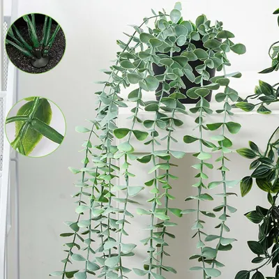 Produktbild von Künstliche Hängepflanzen Set von 3 für Dekoration in Haus und Garten