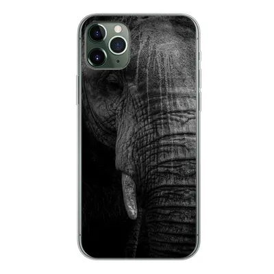 Produktbild von MuchoWow® Handyhülle Schutzhülle Hülle für iPhone 11 Pro Max Elefant - Tier - Porträt Silikon Softcase Handy Hülle - Schutz