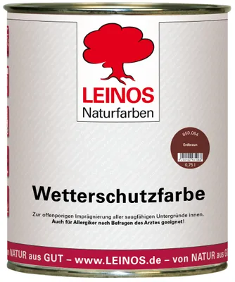 Produktbild von LEINOS Wetterschutzfarbe Erdbraun 0,75 l für Holz außen, auf Naturölbasis
