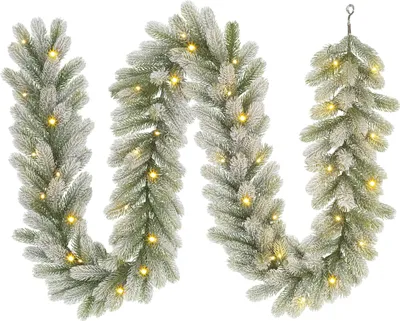 Image de Black Box Trees Nigata Guirlande de Noël avec lumières LED blanc chaud - L270 cm - Vert Frosted
