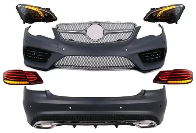 Productafbeelding van Bodykit voor Mercedes E-klasse C207 Coupé A207 Cabrio, facelift 13-17, inclusief koplampen.