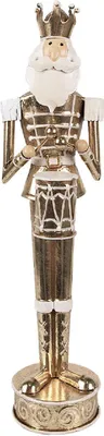 Produktbild von Clayre & Eef Weihnachtsdekoration Nussknacker 38 cm Goldfarbig Metall