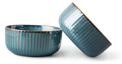 Zdjęcie produktu dla Zestaw 2 dużych misek do musli z porcelany z niebieską serią