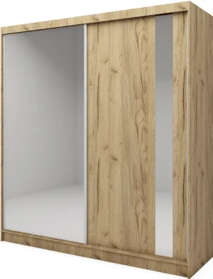 Image de Armoire Gabo de 200 cm avec miroir, 2 portes coulissantes (couleur : artisan)