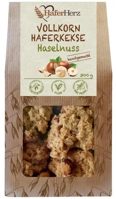 Produktbild von HaferHerz Vollkorn Haferkekse Haselnuss 300g